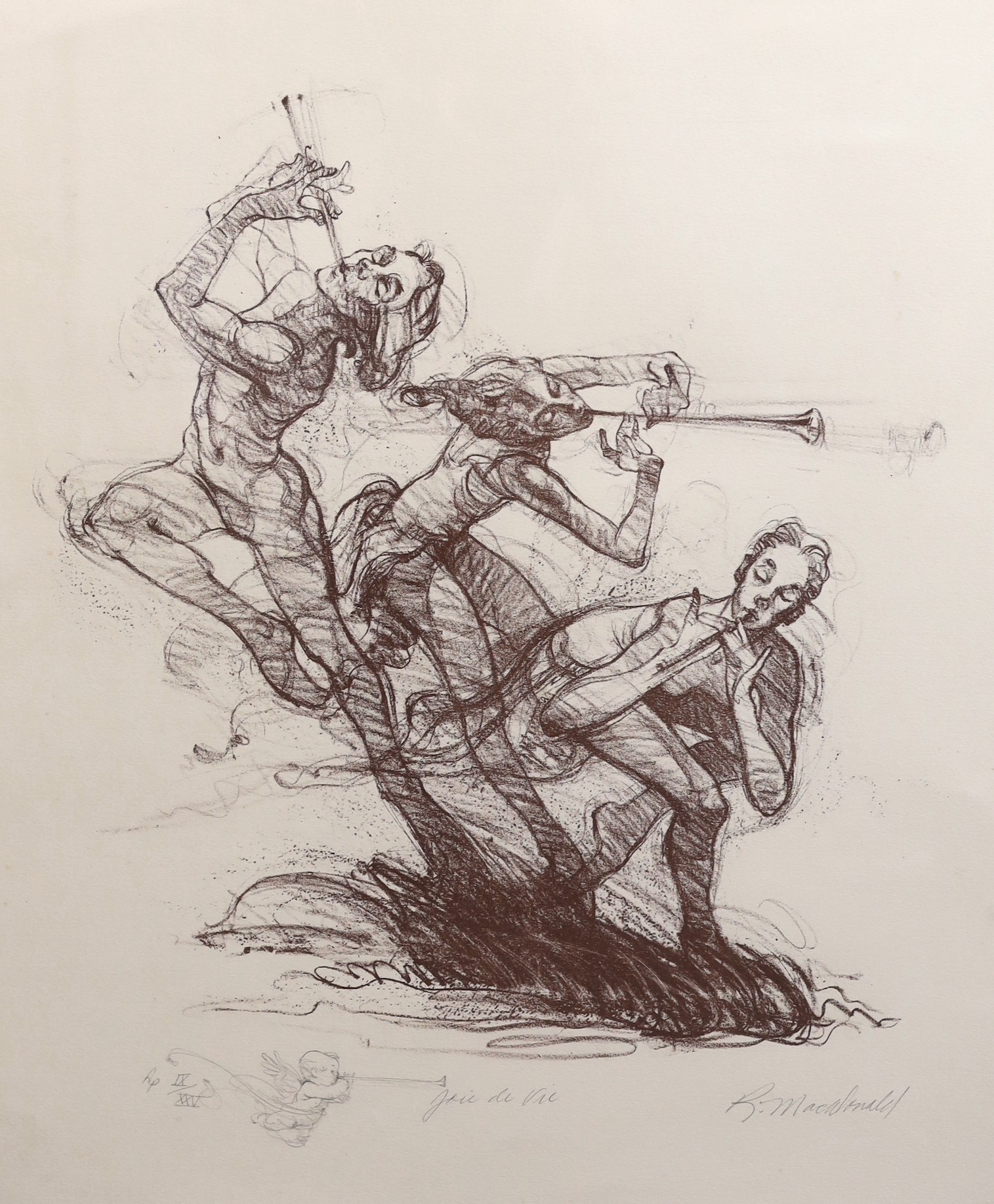 Richard MacDonald (American, 1946-), artist's proof lithograph, 'Joie de Vivre', 66 x 55cm